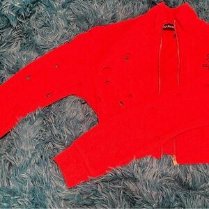 Red Distressed Women's Jacket